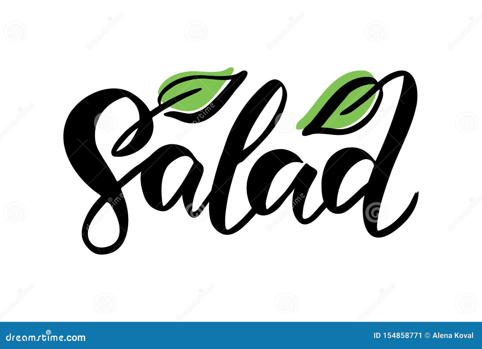 Salad lettering typography stock vector. Illustration of healthy - 154858771