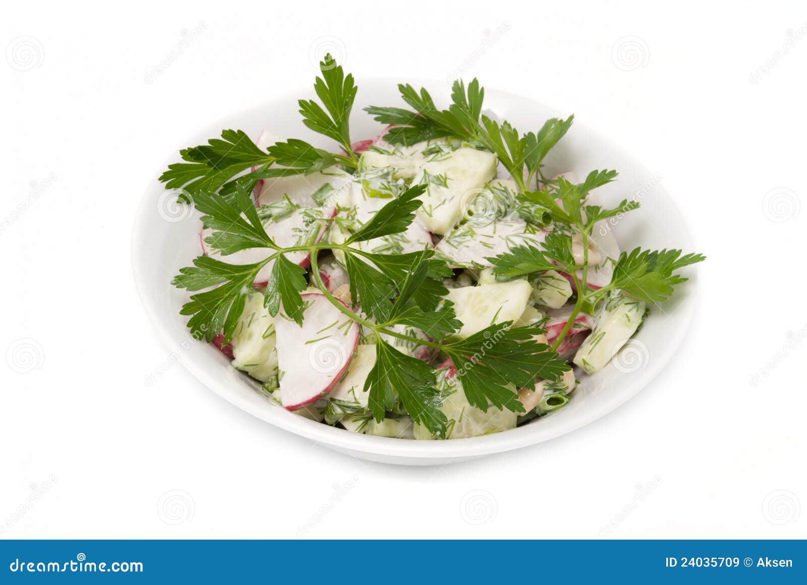 Salad with parsley leaves stock image. Image of leaves 24035709