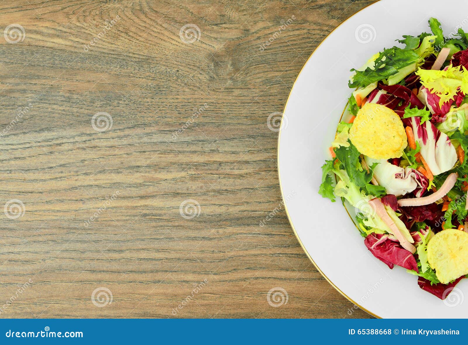 Salad with Potato Chips and Blue Cheese Stock Photo Image of french, cultures 65388668