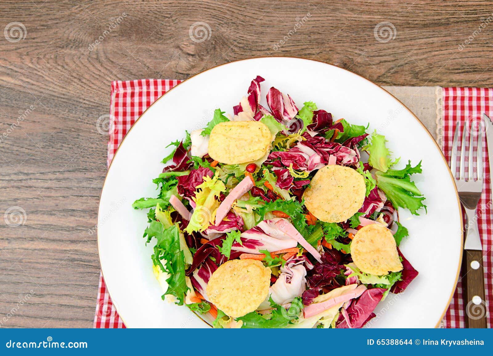 Salad with Potato Chips, Cheese Stock Photo Image of grilled, healthy