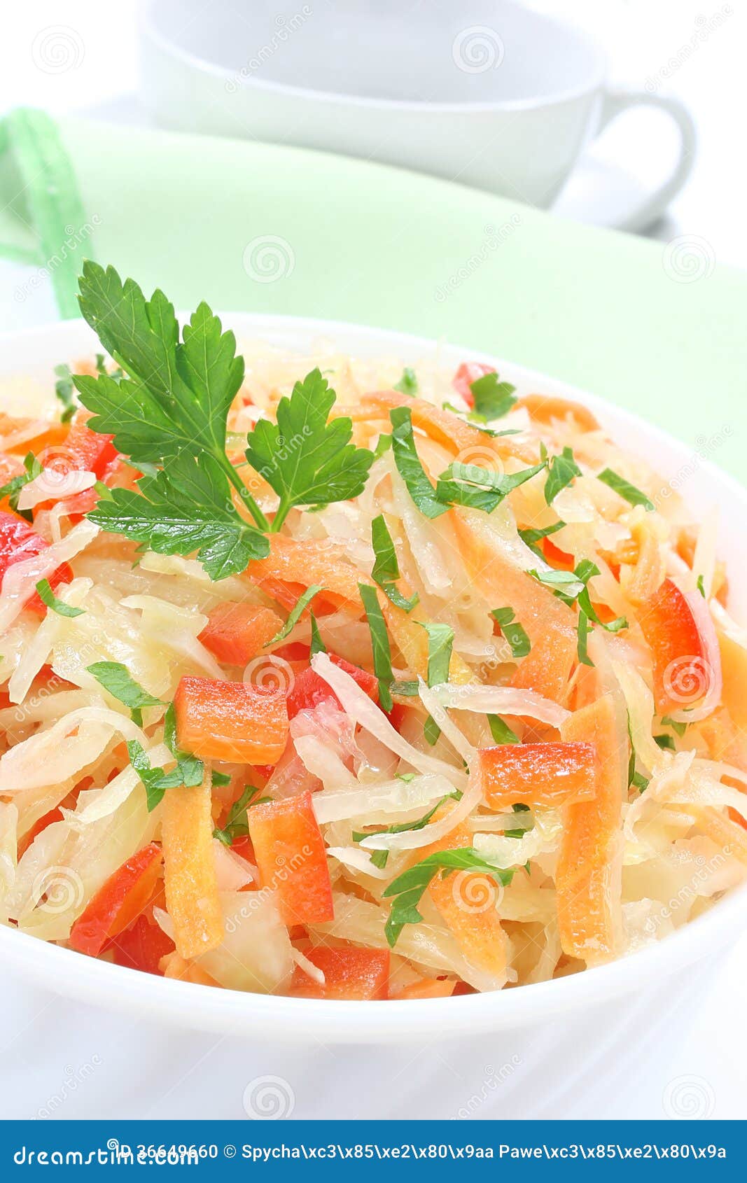 Salad with sauerkraut stock photo. Image of paprika, healthy 36649660