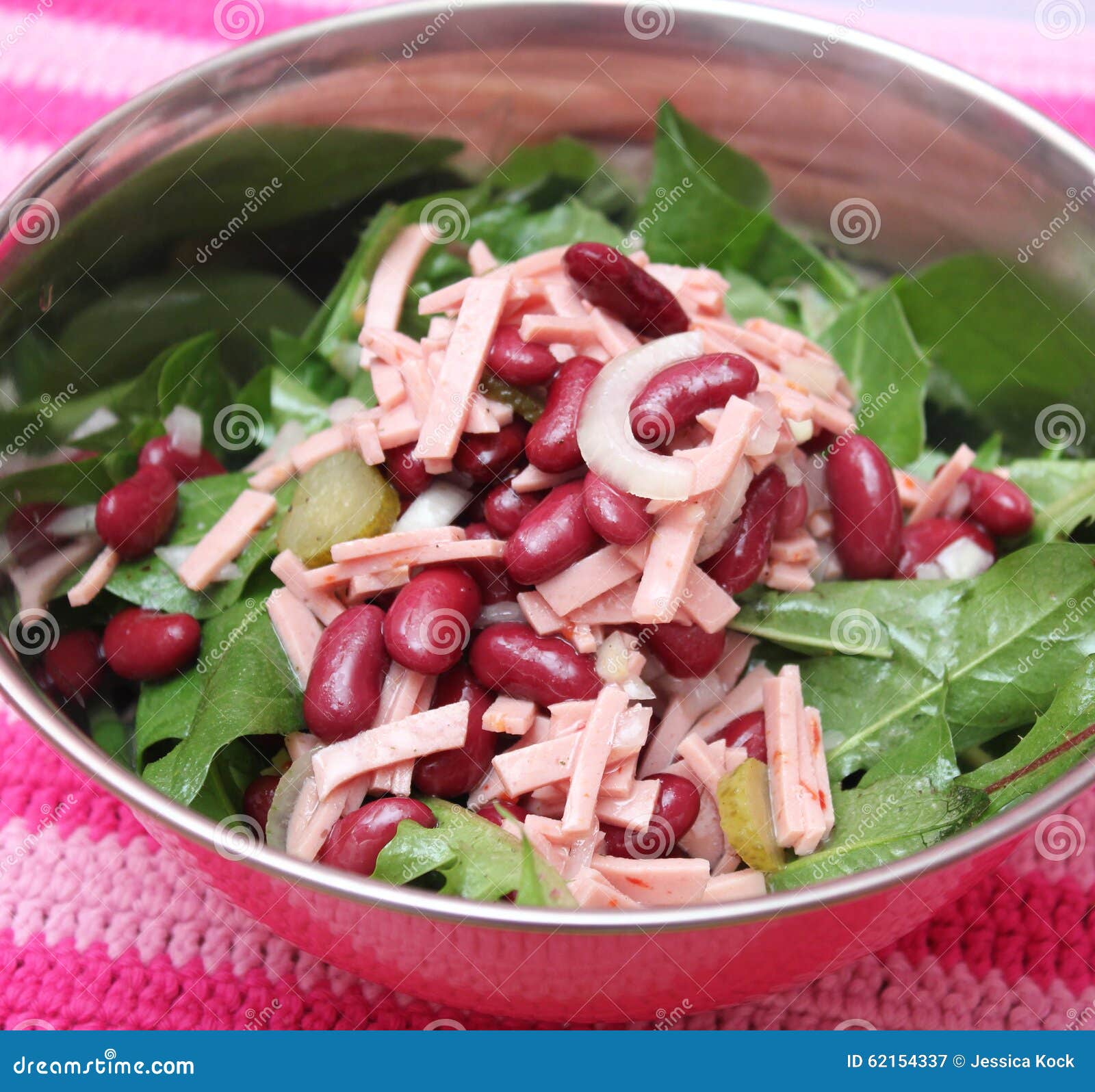 Salad of sausage stock image. Image of salad, starter 62154337