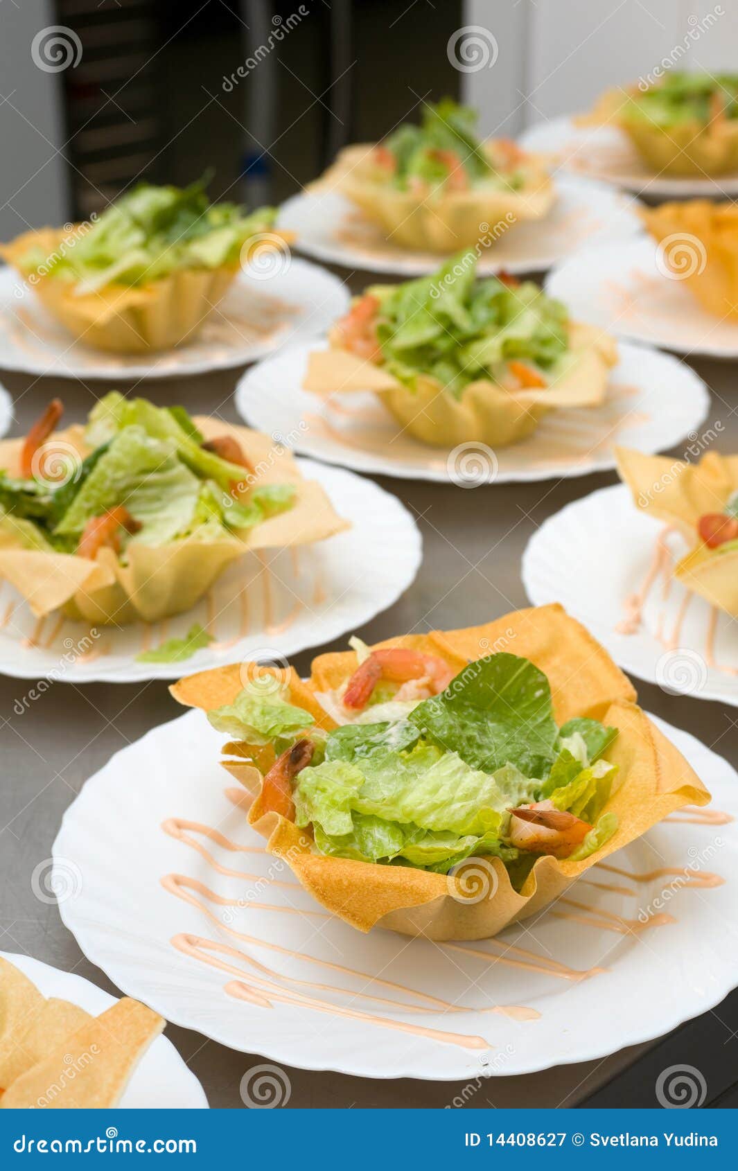 Download Salad With Shrimps In Bowls Stock Image Image Of Food Salad 14408627 Yellowimages Mockups