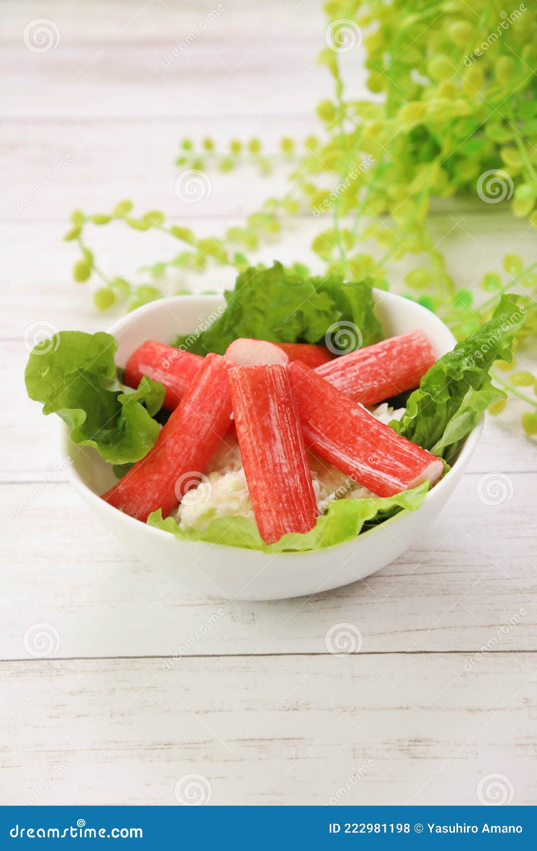 Salad Using the Surimi of the Crab Flavor Stock Photo Image of cuisine, plate 222981198