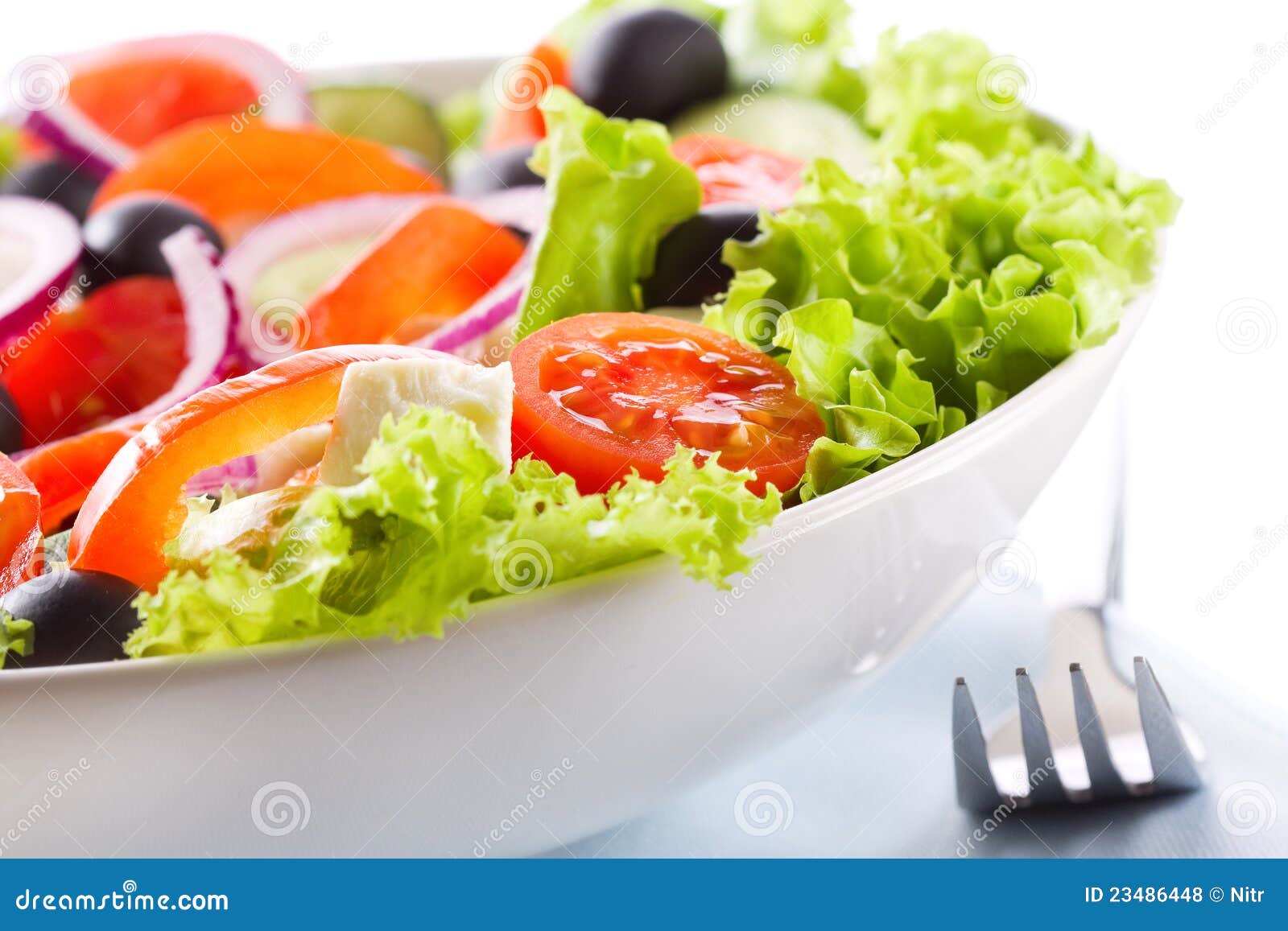 Salad with Vegetables and Greens Stock Photo - Image of snack, dinner ...