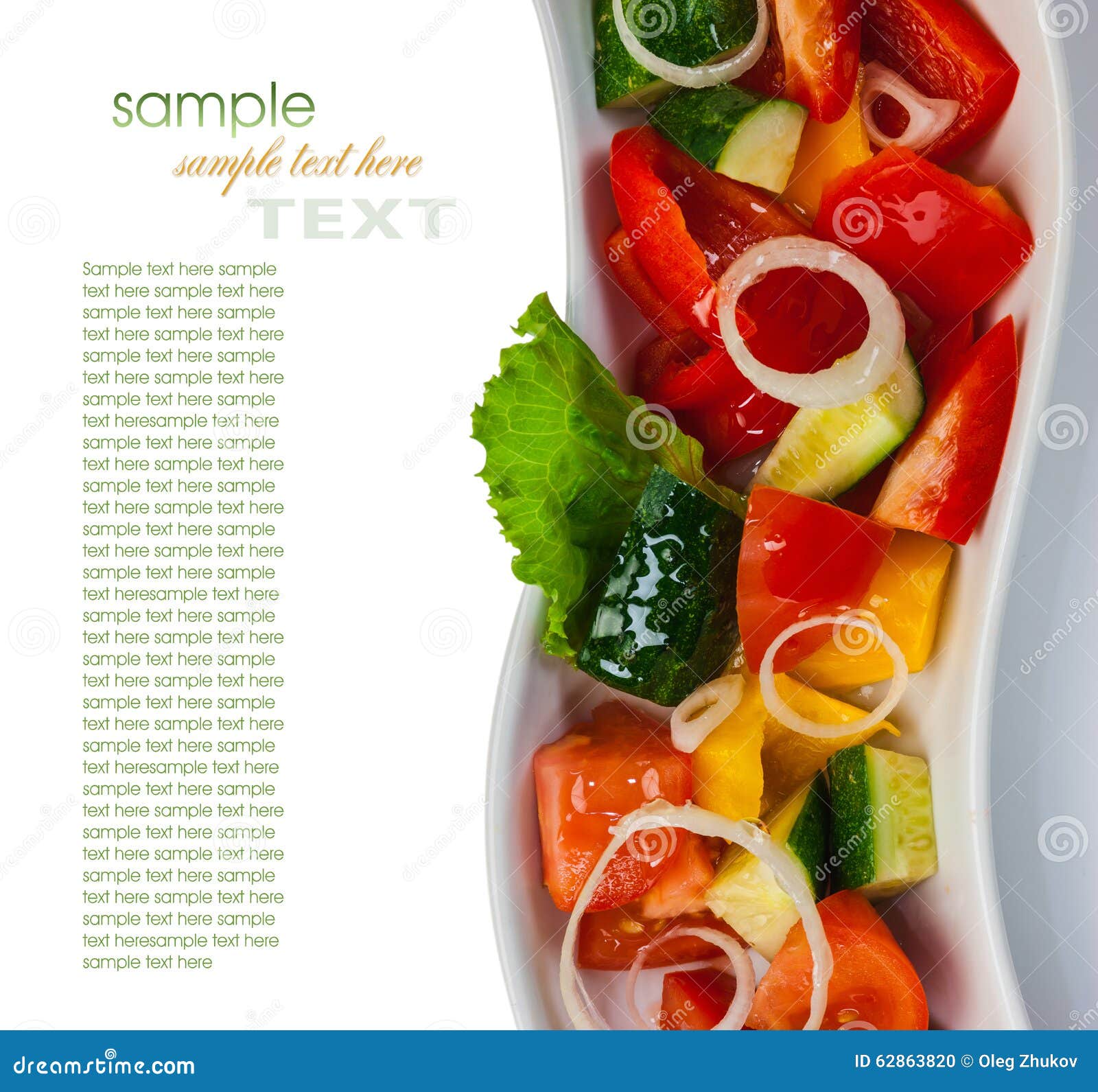 Salad of vegetables stock photo. Image of herbs, spices 62863820