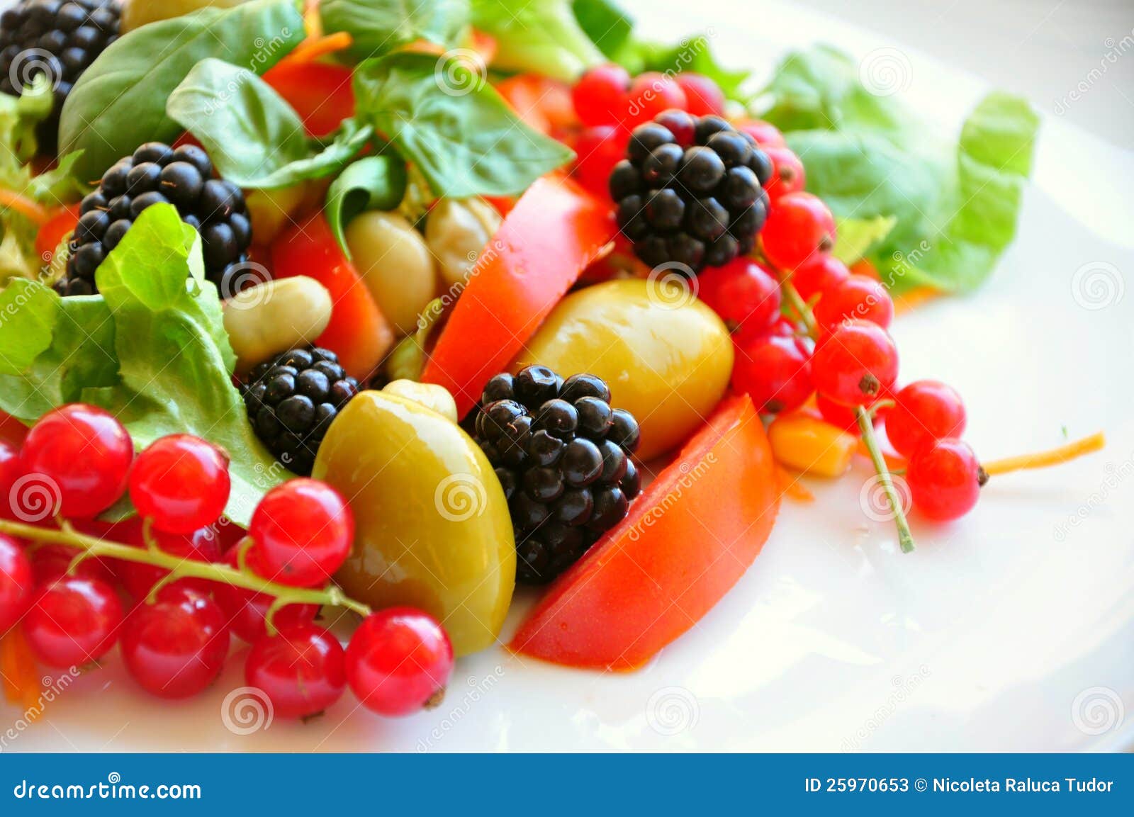 Zaklampen impuls Elektronisch Salade Met Fruit En Groenten Stock Afbeelding - Image of gezondheid,  sappig: 25970653