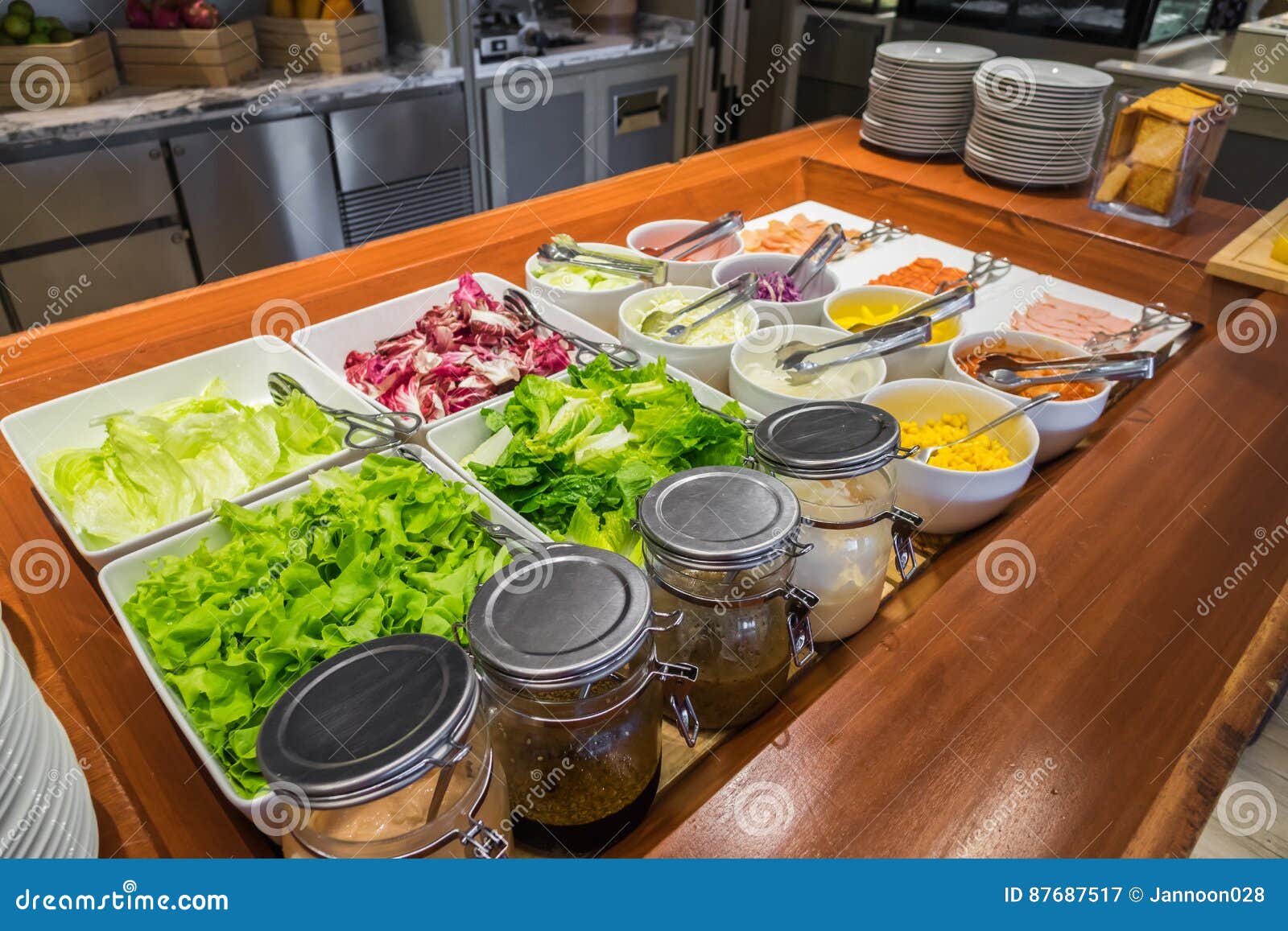Salads on Buffet Table at Restaurant . Stock Image Image of dinner