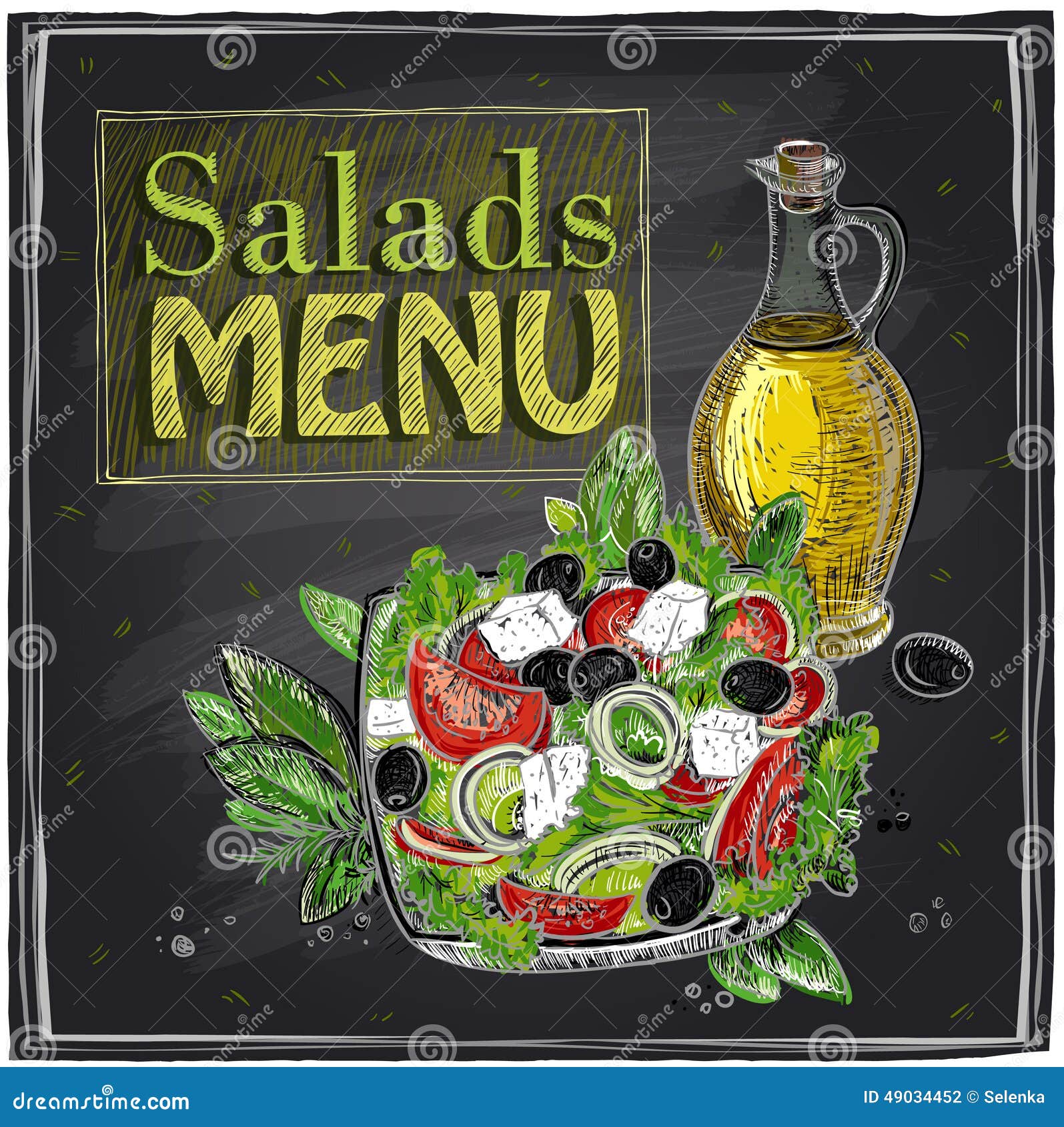 salads menu chalkboard .