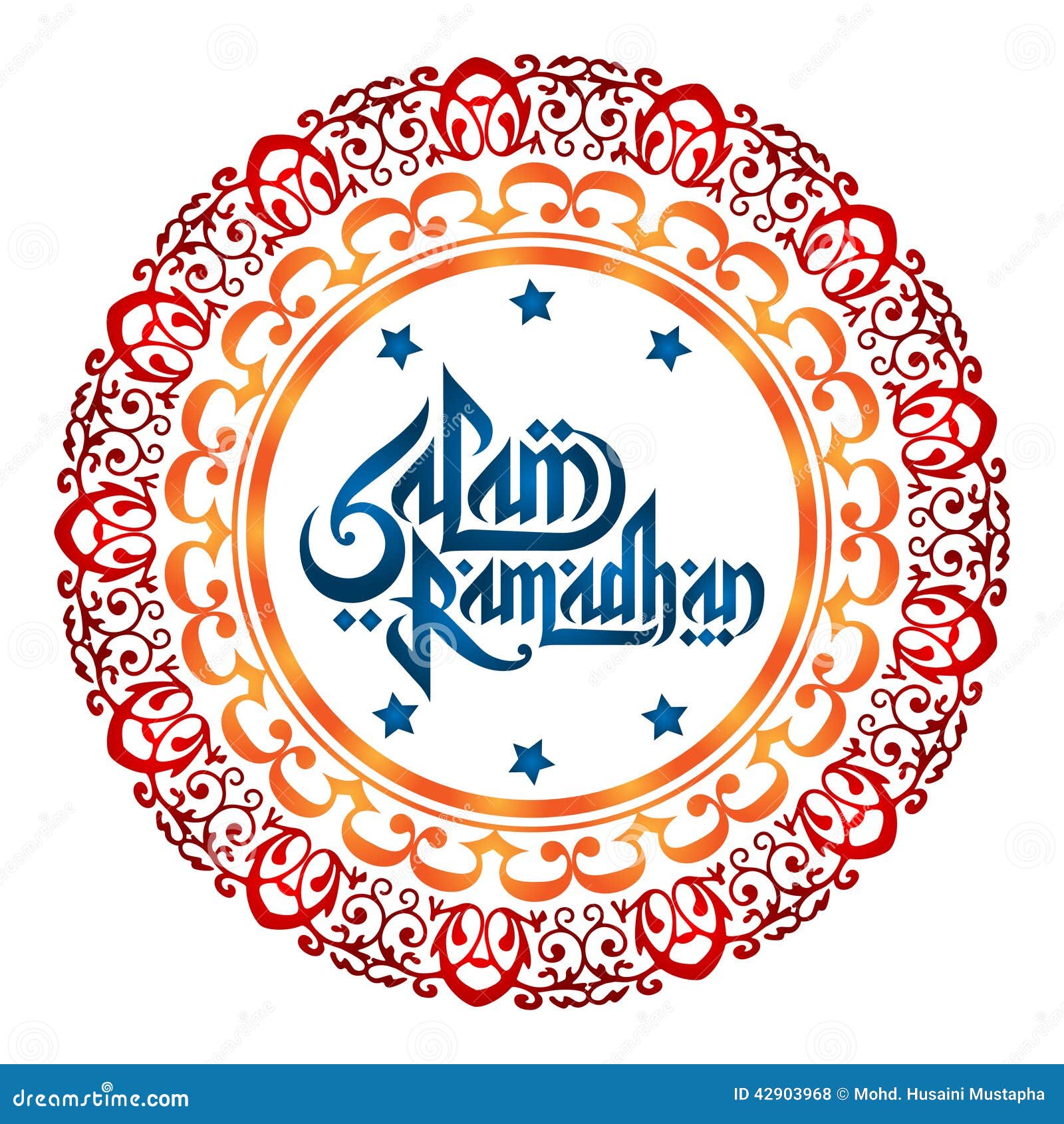 Salam Ramadhan Text with Decorative Round Border Stock Vector -  Illustration of salam, border: 42903968