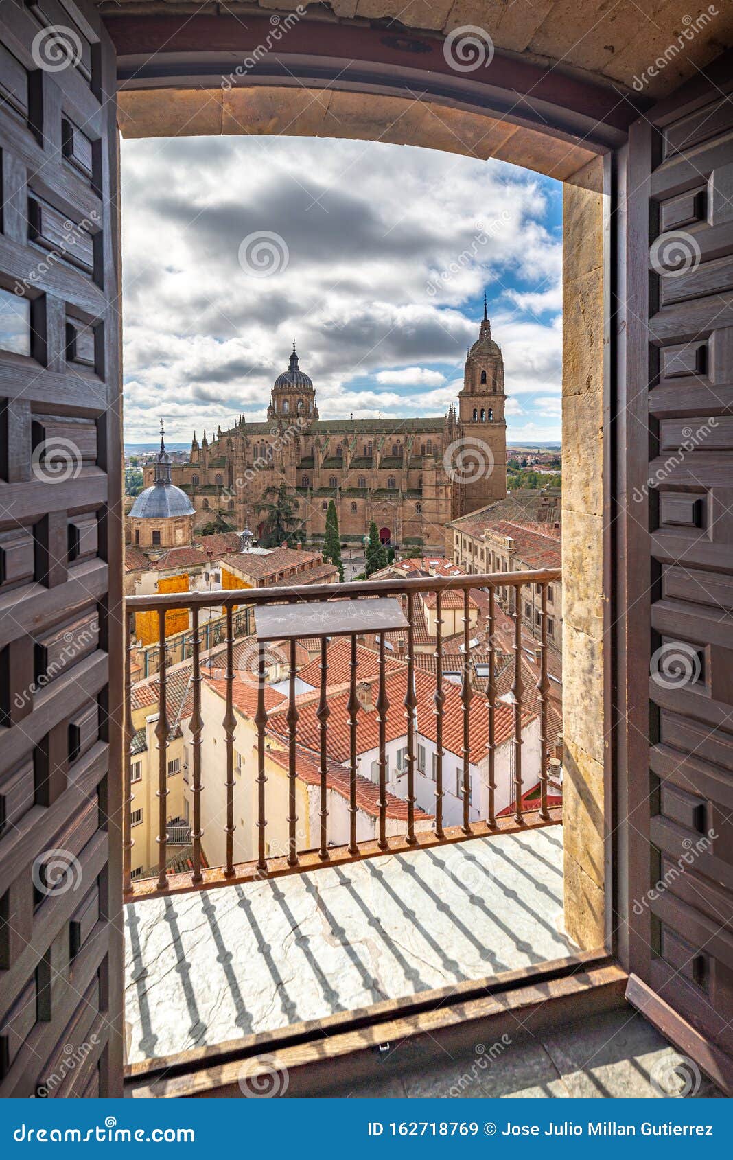 salamanca pontifical university shot from the cathedral roof