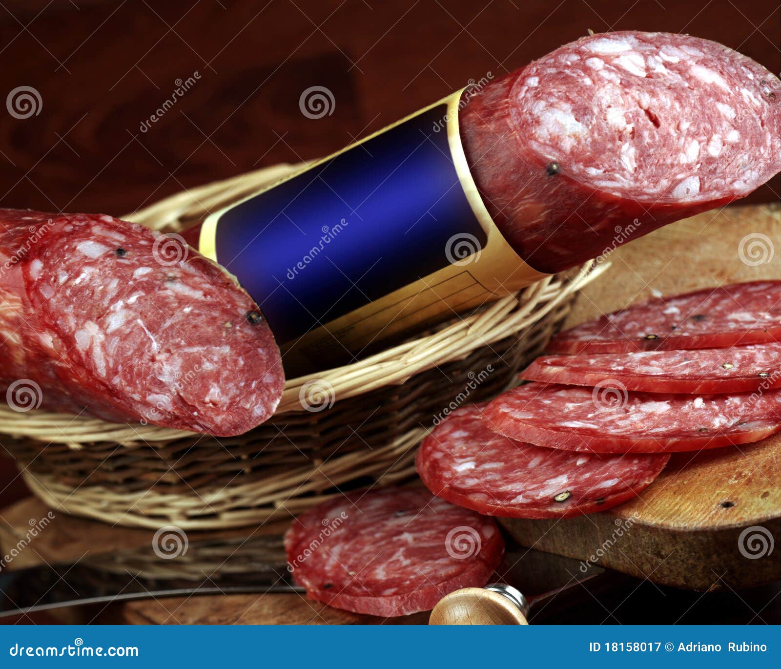 Salami stock image. Image of nutrition, basket, breakfast 18158017