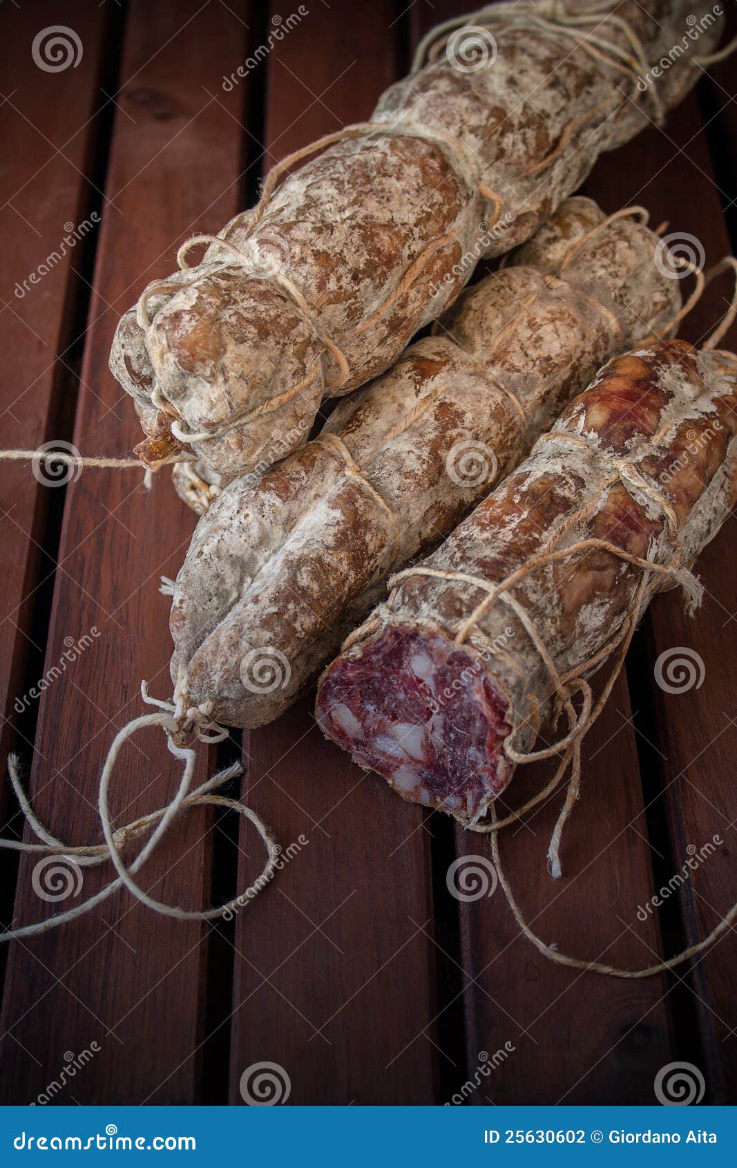 Salami photo stock. Image du porcs, goût, saucisse, rustique 25630602