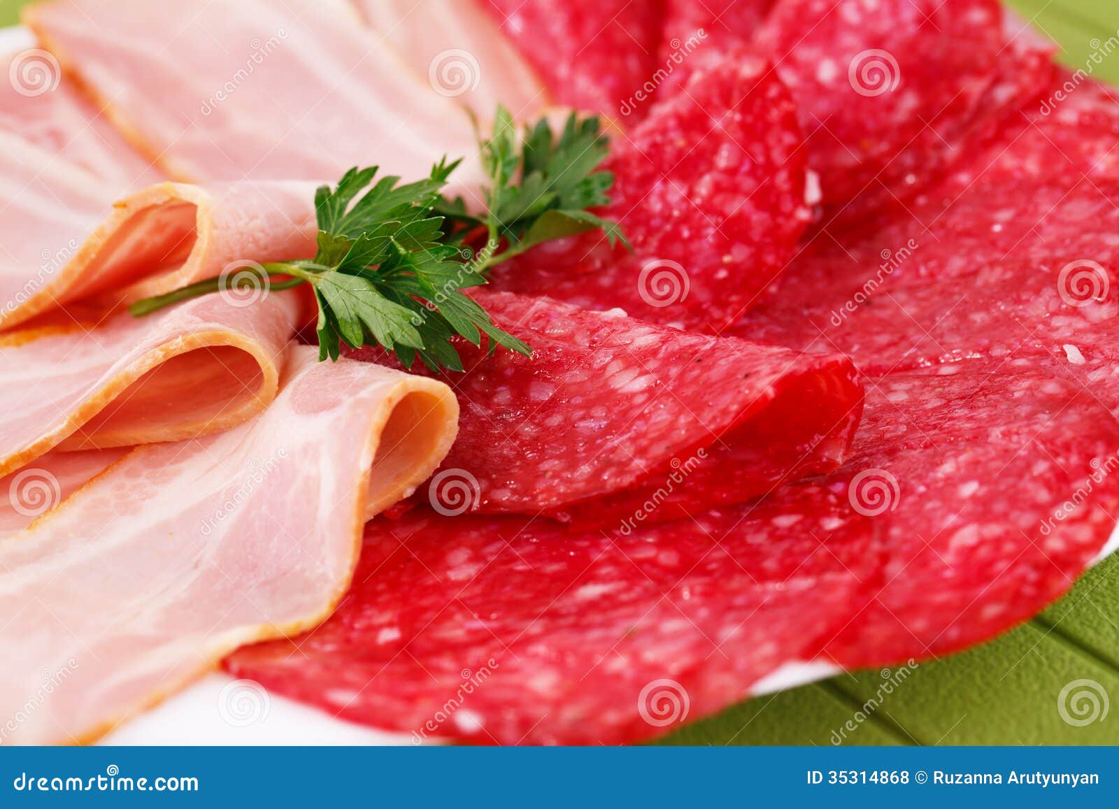 Salami and bacon stock photo. Image of background, bacon 35314868