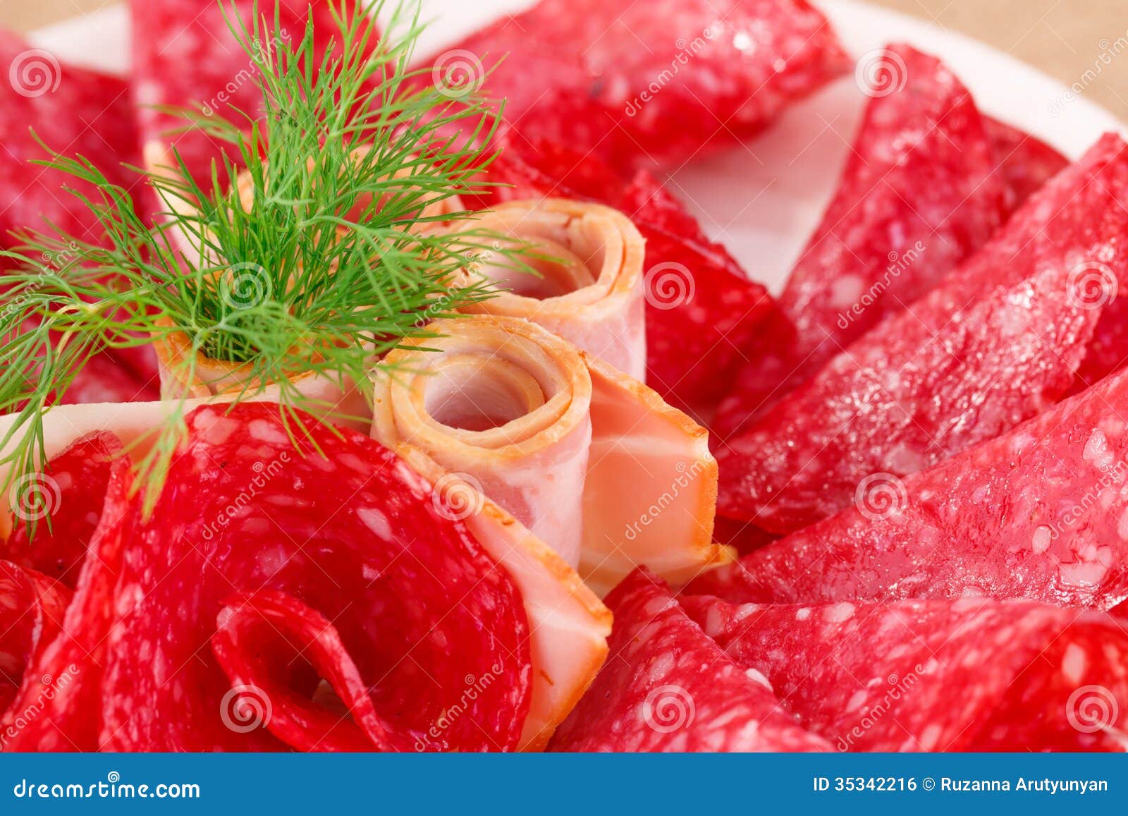 Salami and bacon stock photo. Image of board, gourmet 35342216