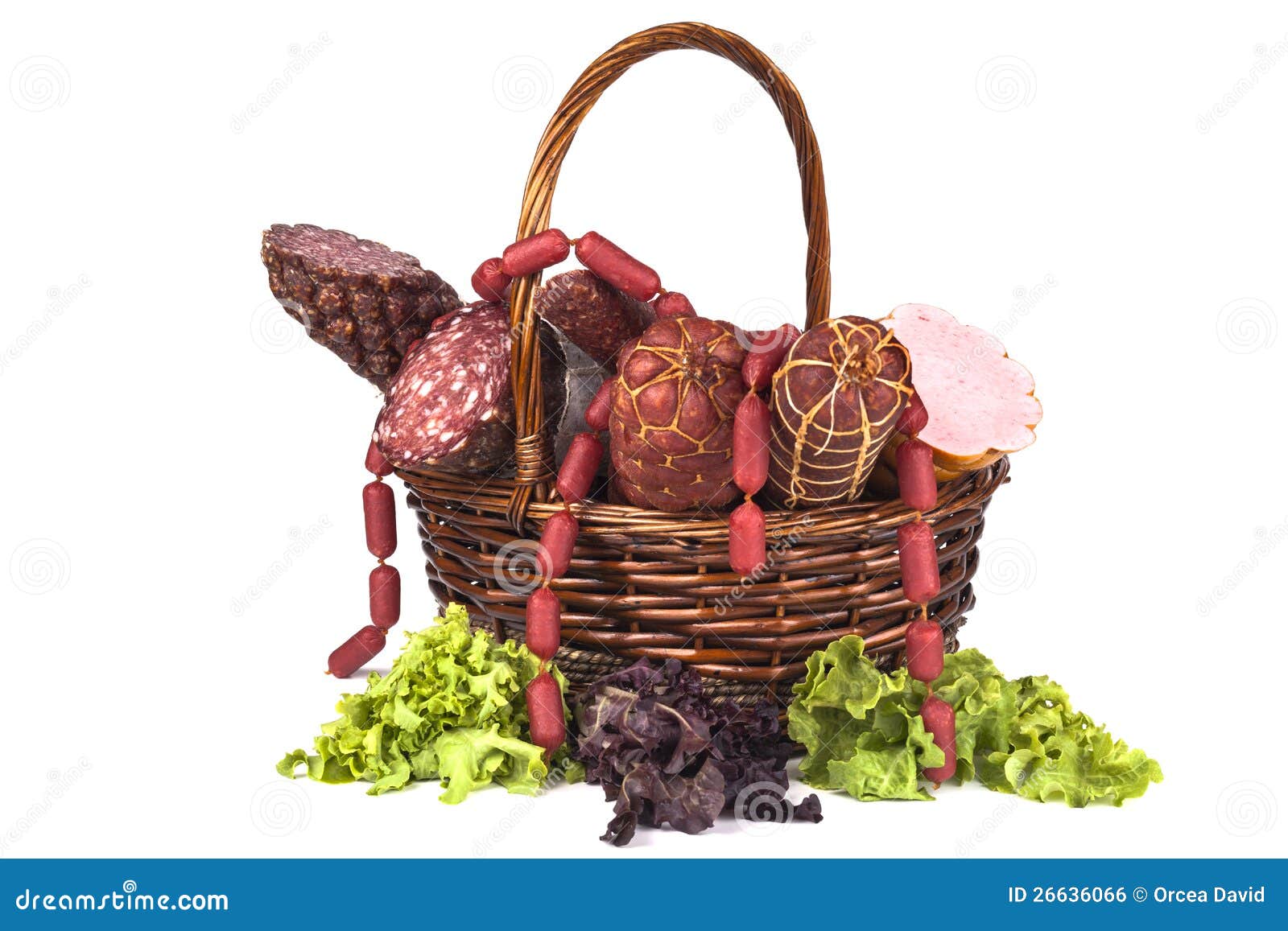 Salami Basket stock photo. Image of composition, pepper 26636066
