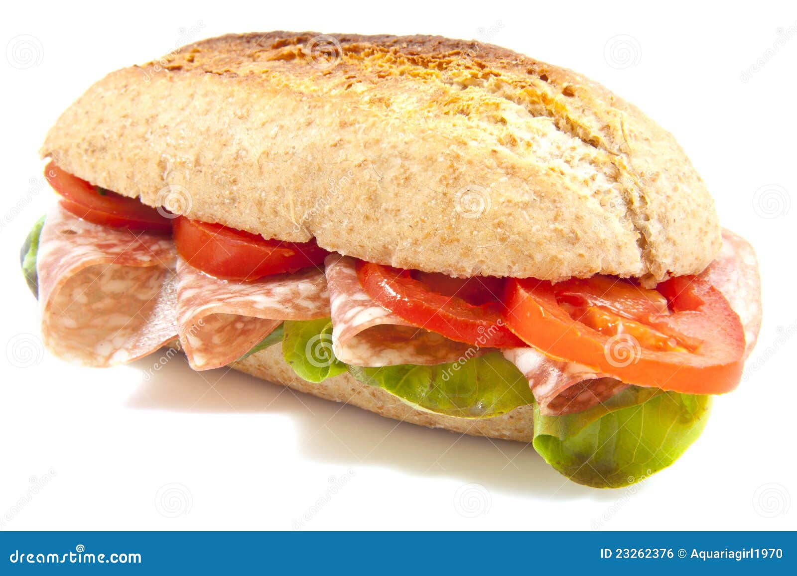 Salami bread stock photo. Image of clipping, food, picnic 23262376