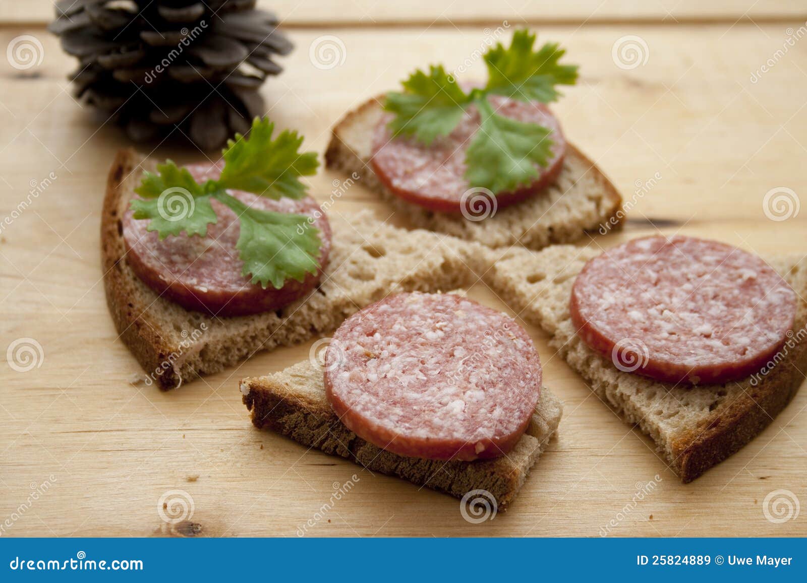 Salami on bread stock image. Image of chopped, plate 25824889