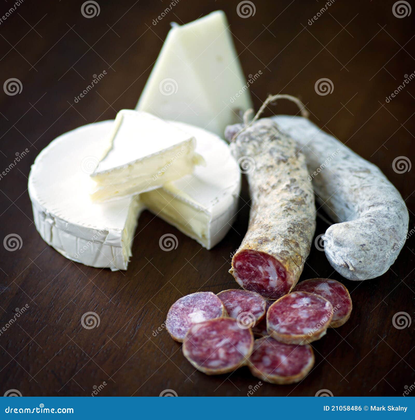 Salami and cheese stock photo. Image of dried, sliced 21058486