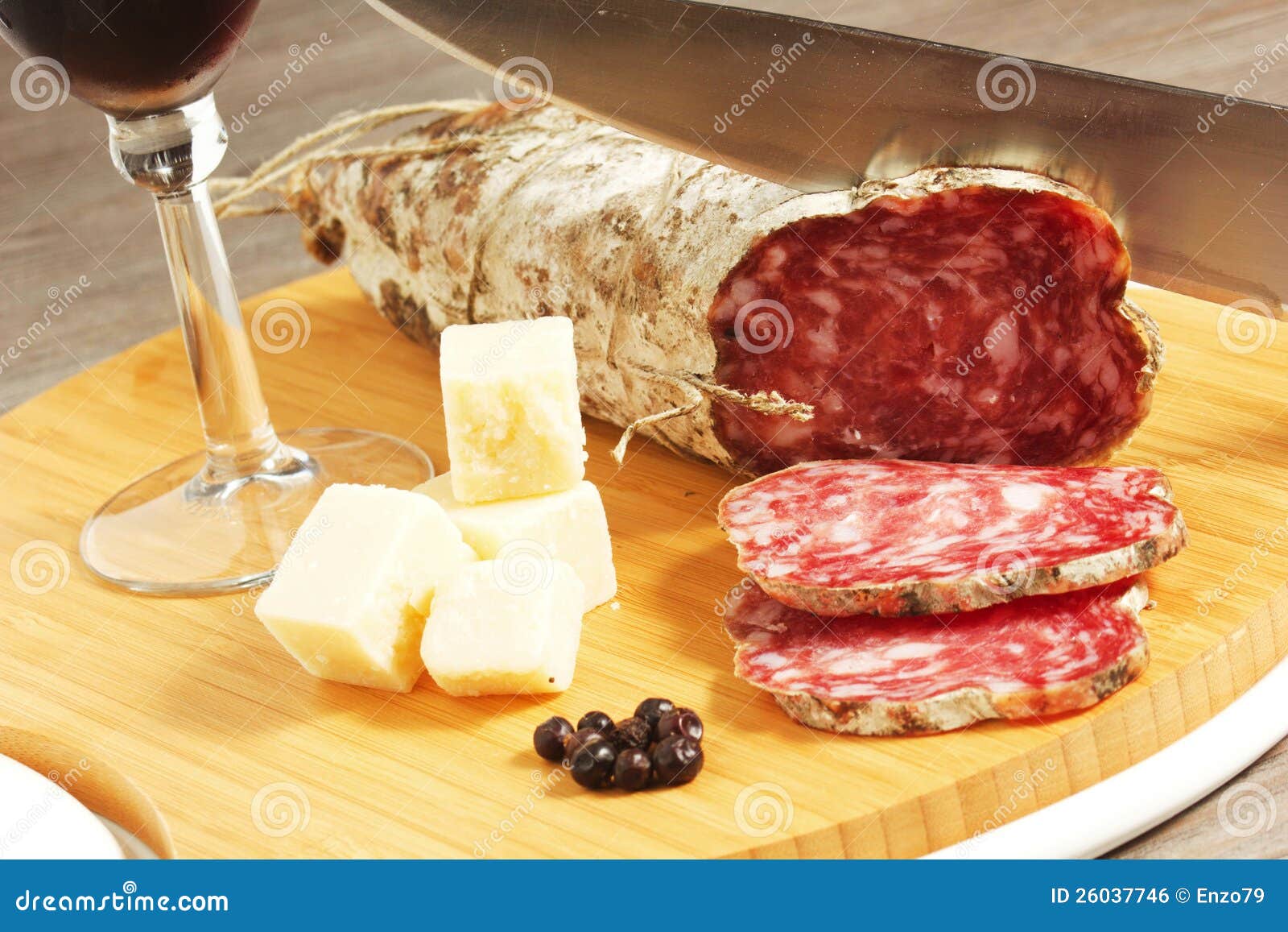 Salami and cheese stock photo. Image of herbs, gourmet 26037746