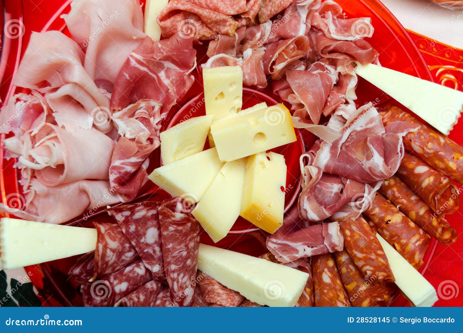 Salami and cheese stock image. Image of shapes, dish 28528145
