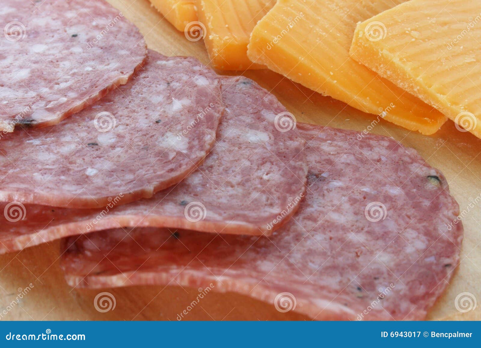 Salami and cheese stock image. Image of sliced, processed 6943017