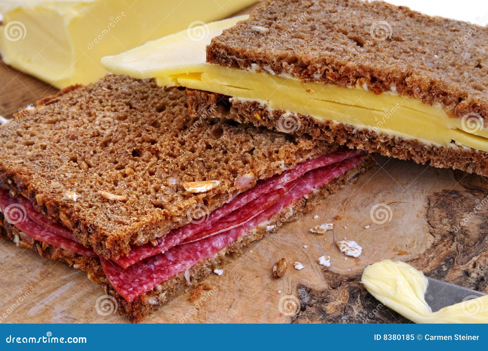 Salami and Cheese Sandwiches Stock Image Image of sliced, cheese 8380185