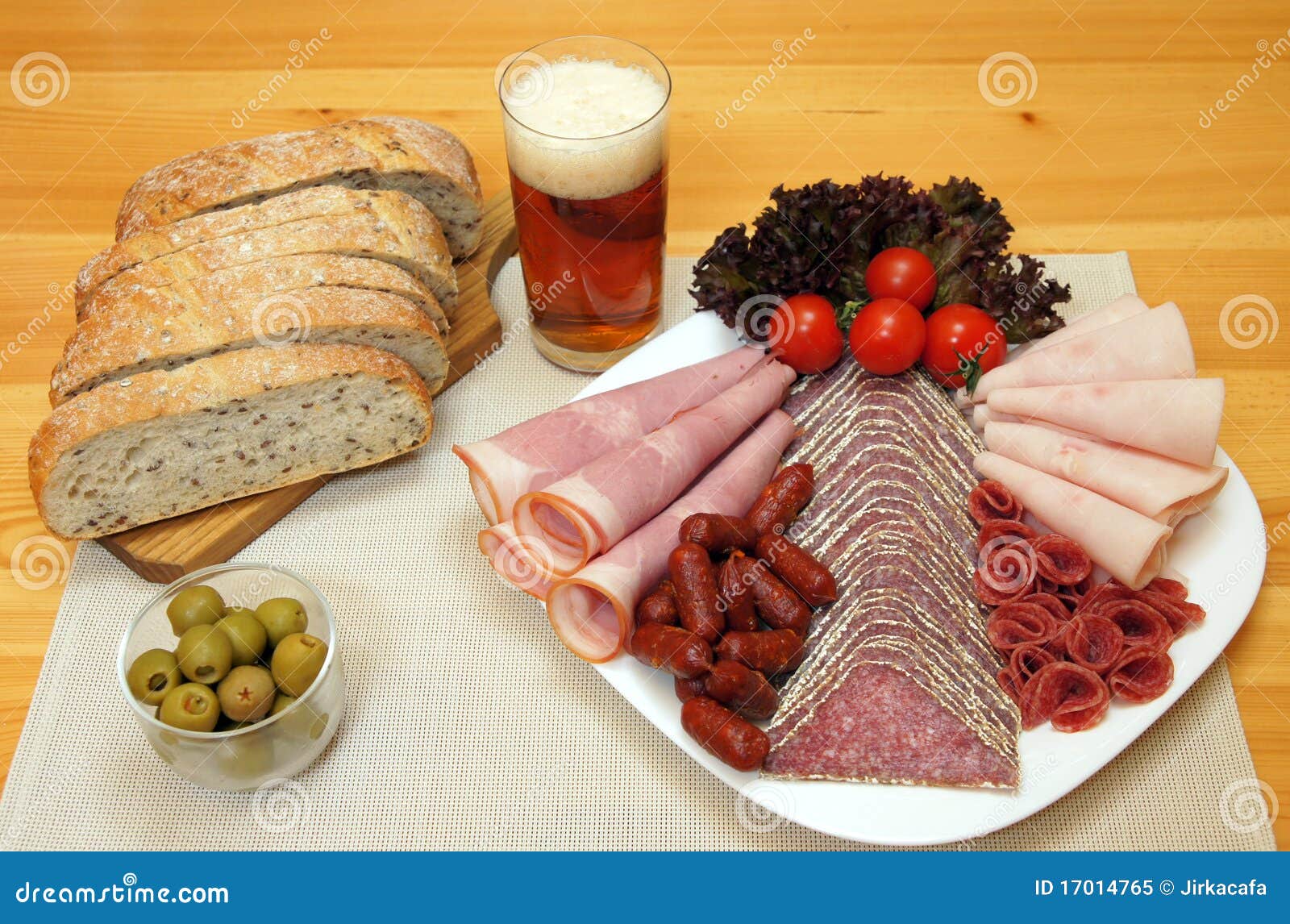 Salami dinner stock image. Image of leaf, beef, dinner 17014765