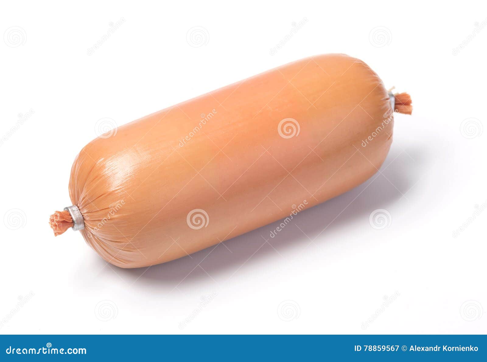 Salami en blanco en blanco imagen de archivo. Imagen de empaquetado