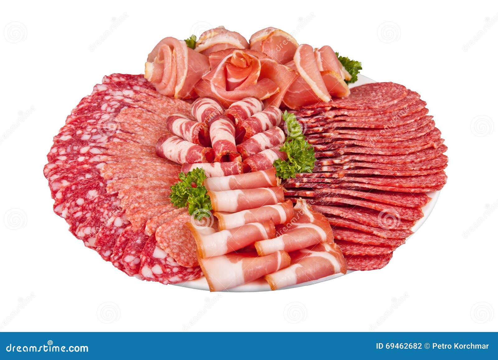 Salami Ham Meat and More on the Plate Stock Photo Image of profusion