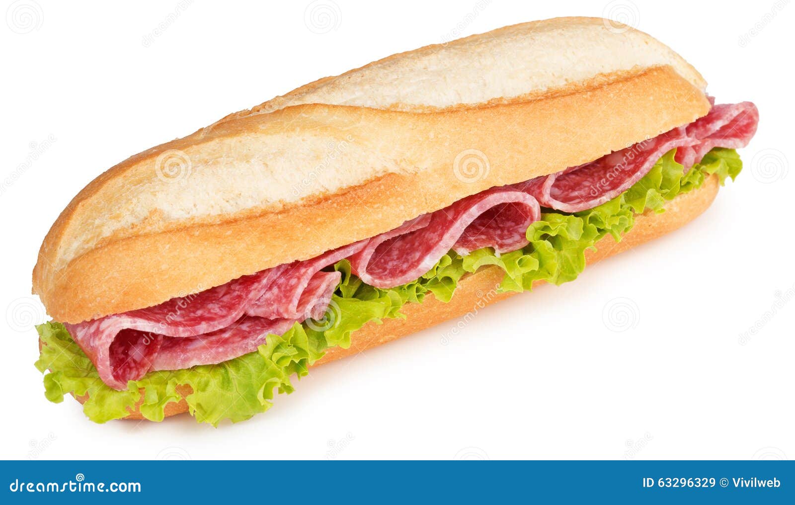 Salami and Lettuce Sandwich Stock Image Image of deli, sandwich 63296329