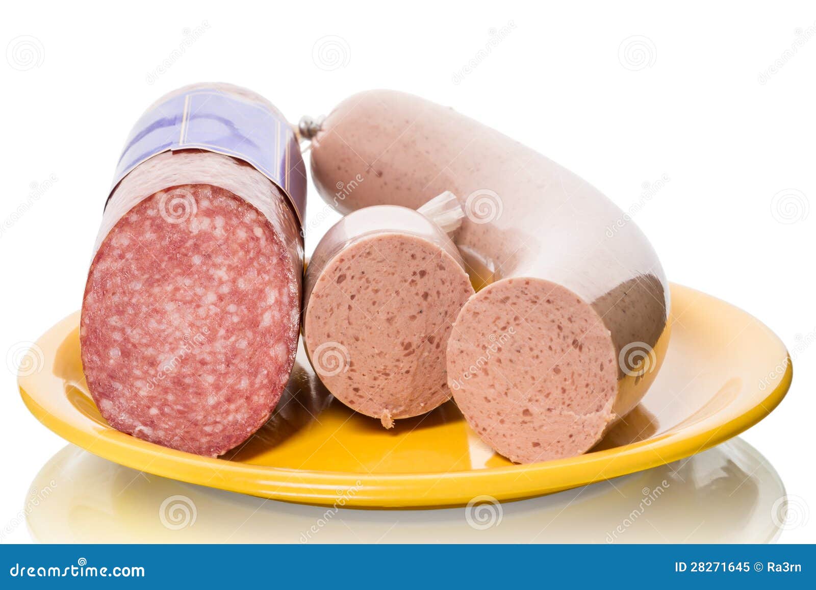 Salami and liver sausages stock image. Image of meat 28271645