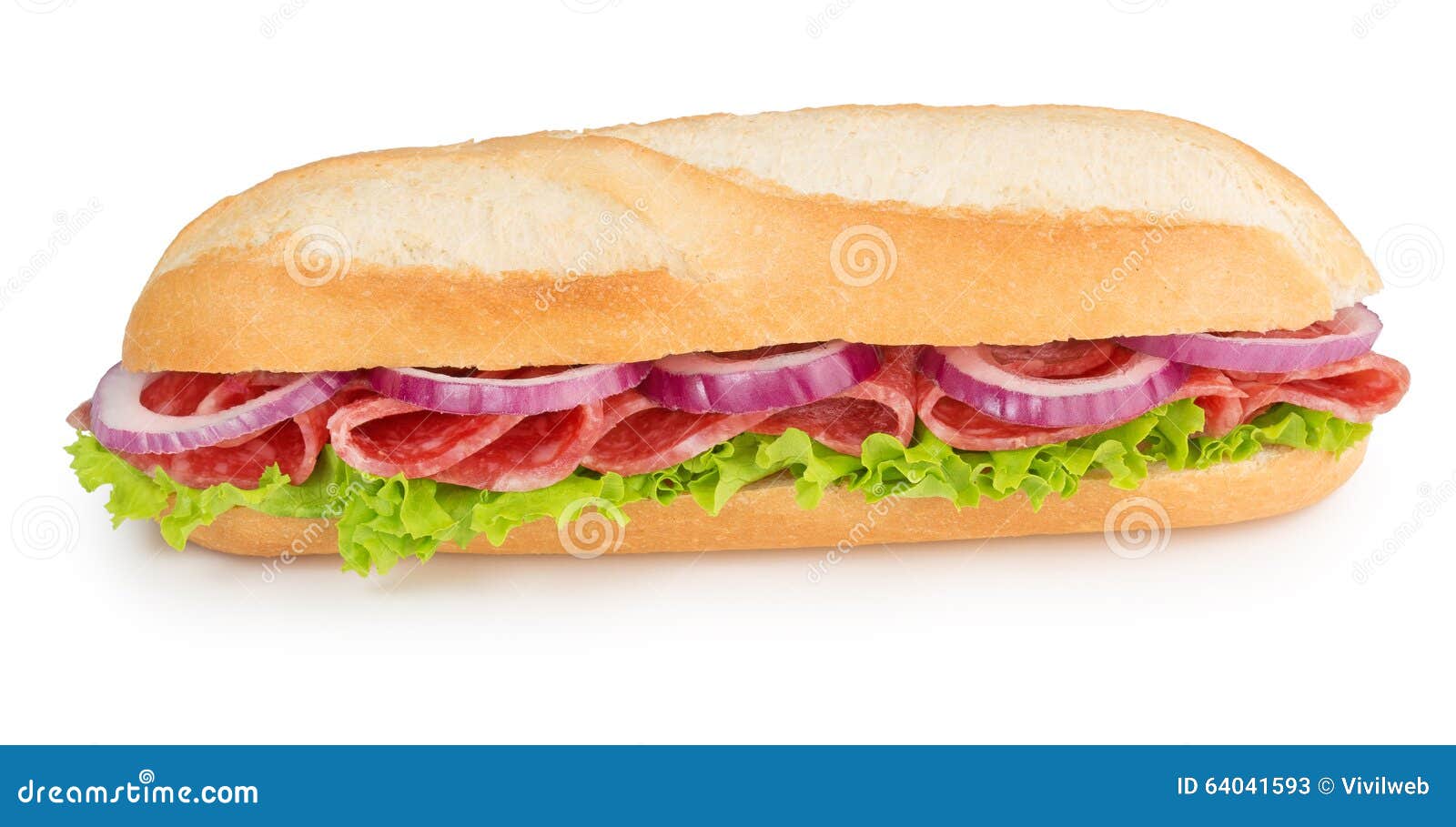 Salami and onion sandwich stock image. Image of healthy 64041593