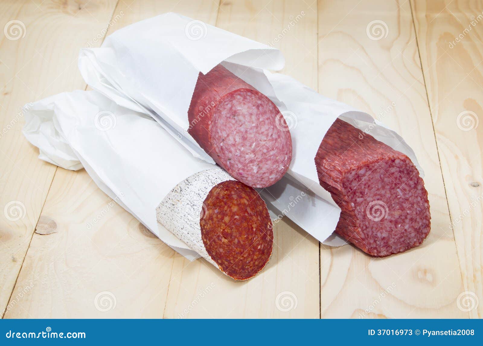 Salami package stock image. Image of salami, white, rustic 37016973