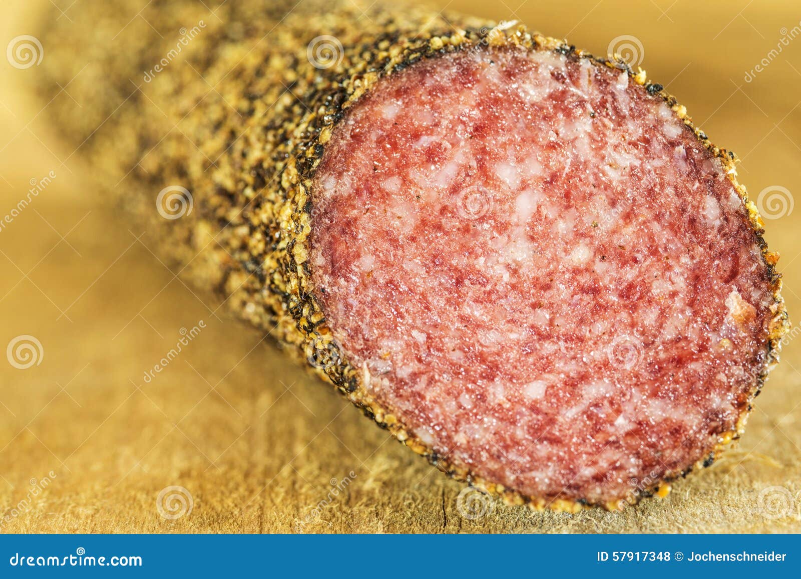 Salami with pepper stock photo. Image of ripe, closeup 57917348