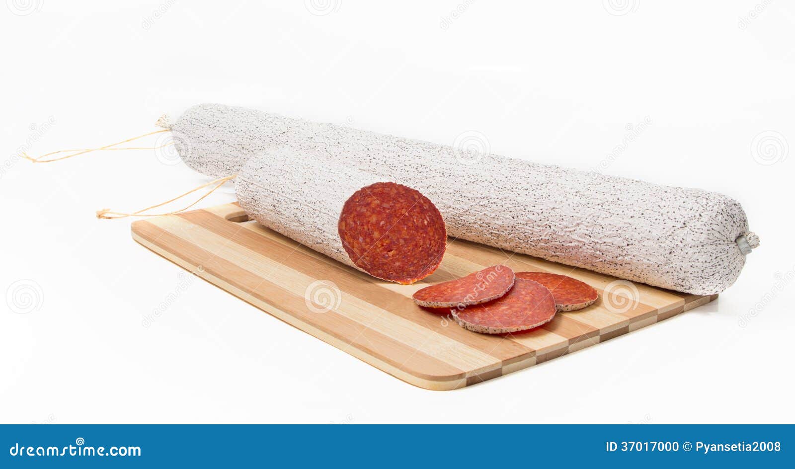 Salami with red hot pepper stock photo. Image of fresh 37017000