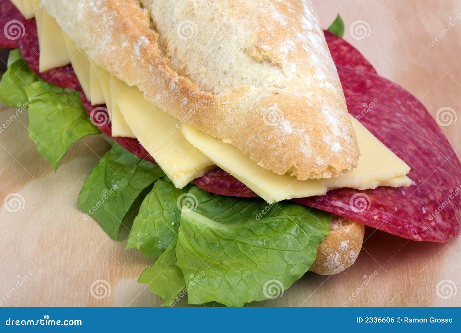 Salami Sandwich stock photo. Image of junk, onion, food 2336606