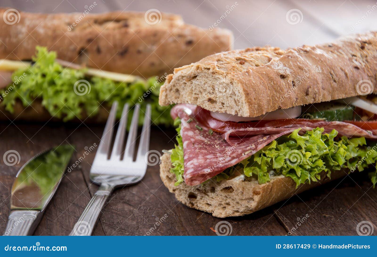Salami Sandwich stock image. Image of sandwich, fresh 28617429