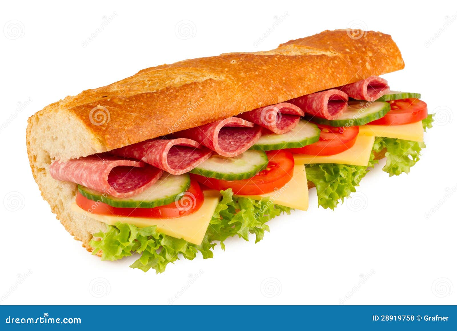 Salami sandwich stock photo. Image of salad, snack, crisp 28919758