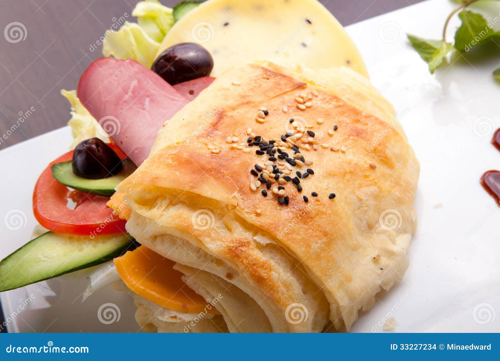 Salami Sandwich with Cheese Stock Photo Image of spanish, roastbeef