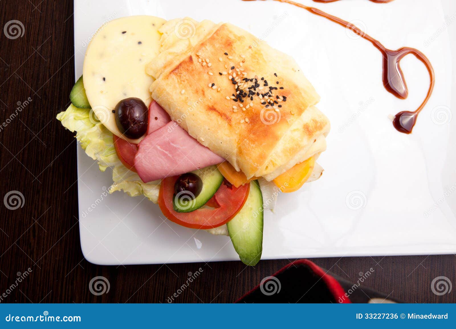 Salami Sandwich with Cheese Stock Photo Image of salad, food 33227236