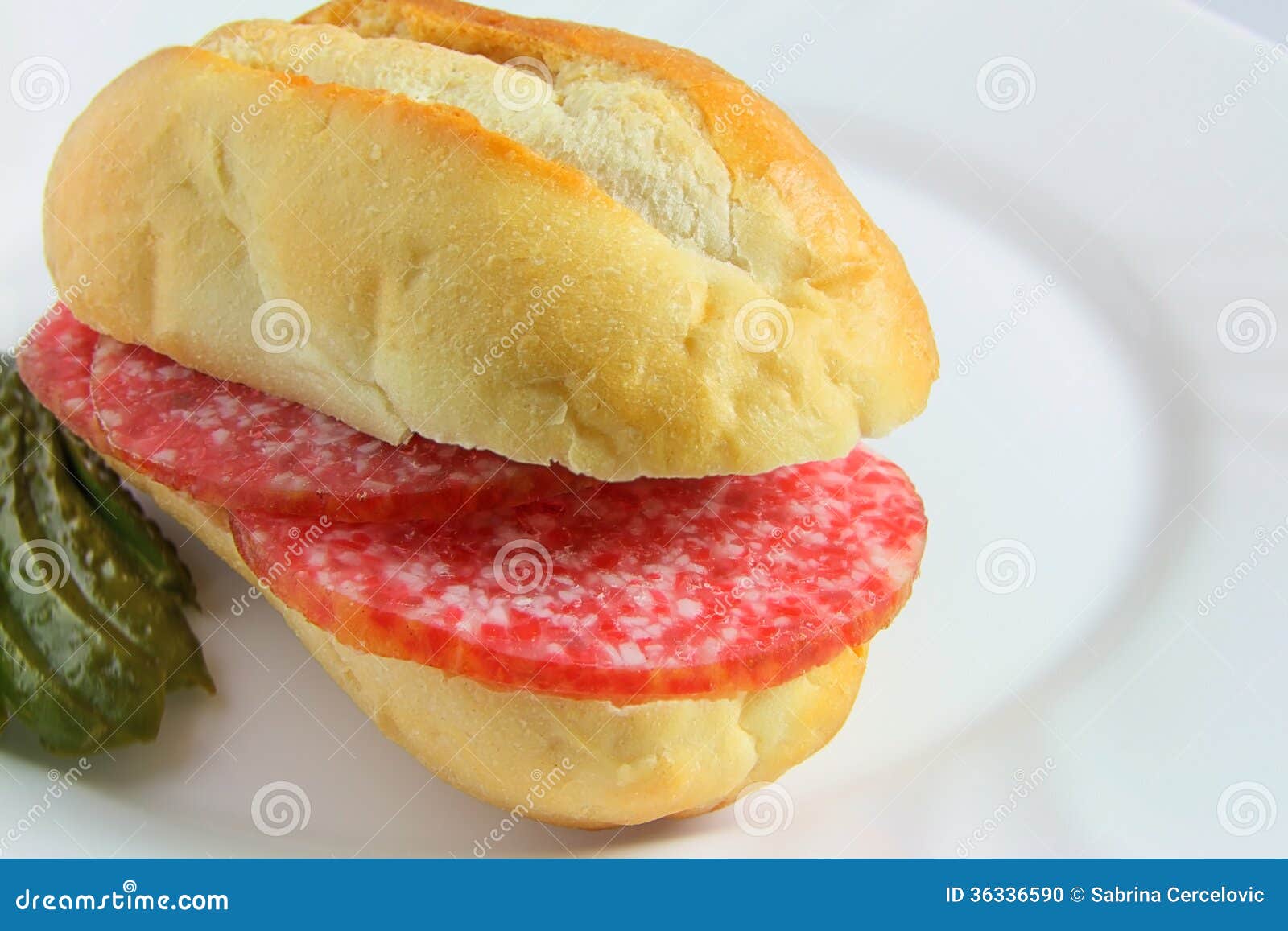 Salami Sandwich stock photo. Image of nutrition, vegetable 36336590