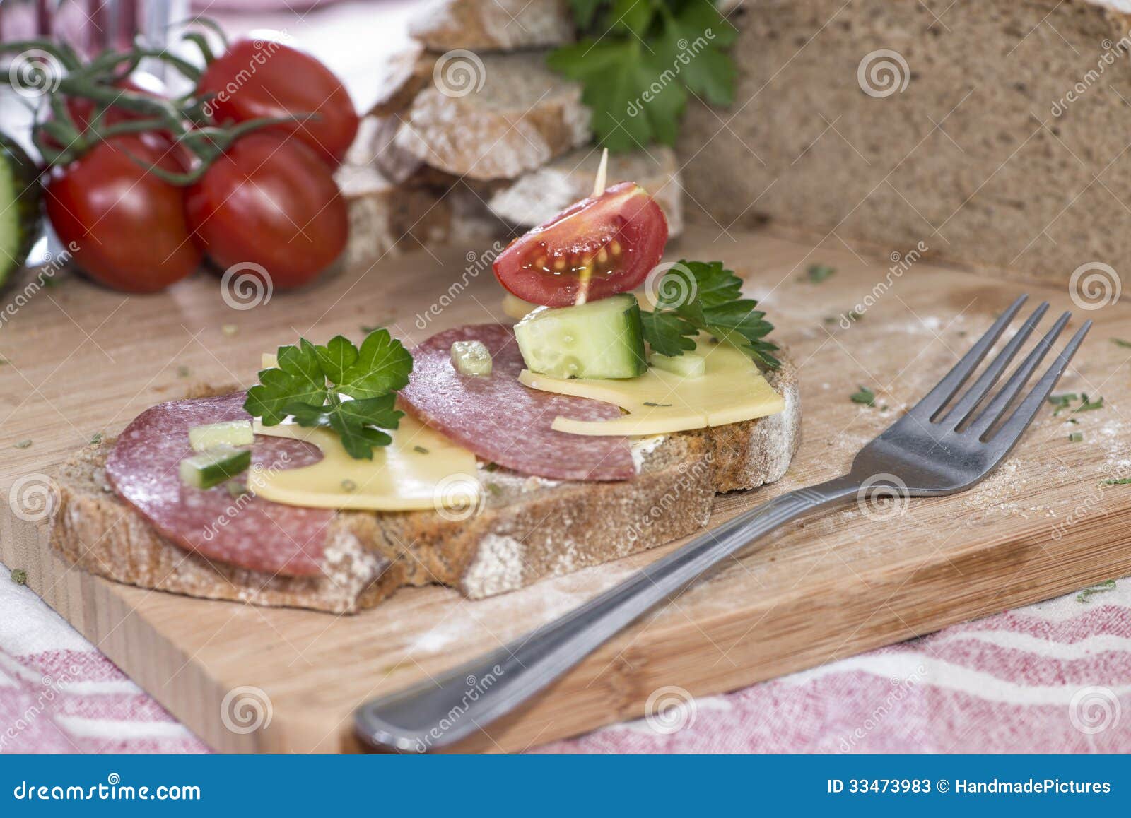 Salami Sandwich stock image. Image of ingredient, snack 33473983