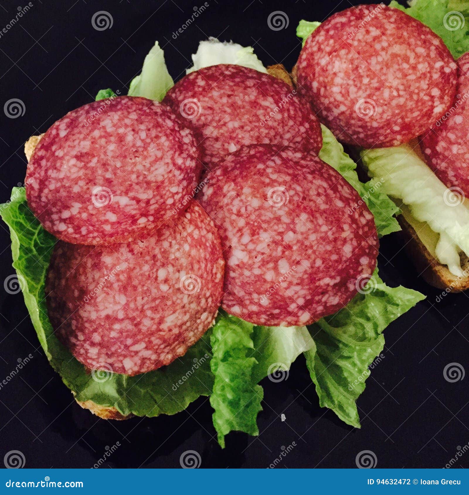 Salami sandwich stock photo. Image of salami, speciality 94632472