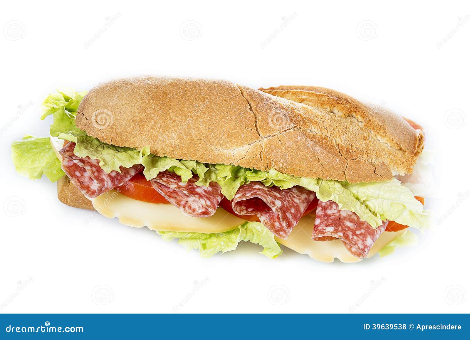 Salami sandwich stock photo. Image of grain, bread, food 39639538