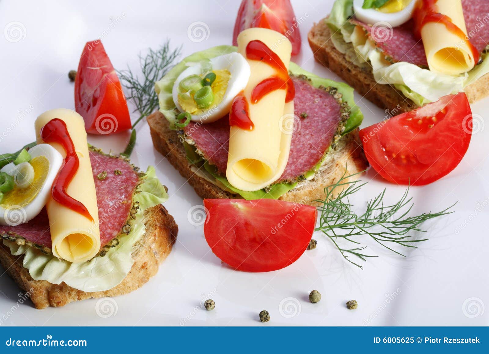 Salami Sandwich on Whole Wheat Bread Stock Image Image of