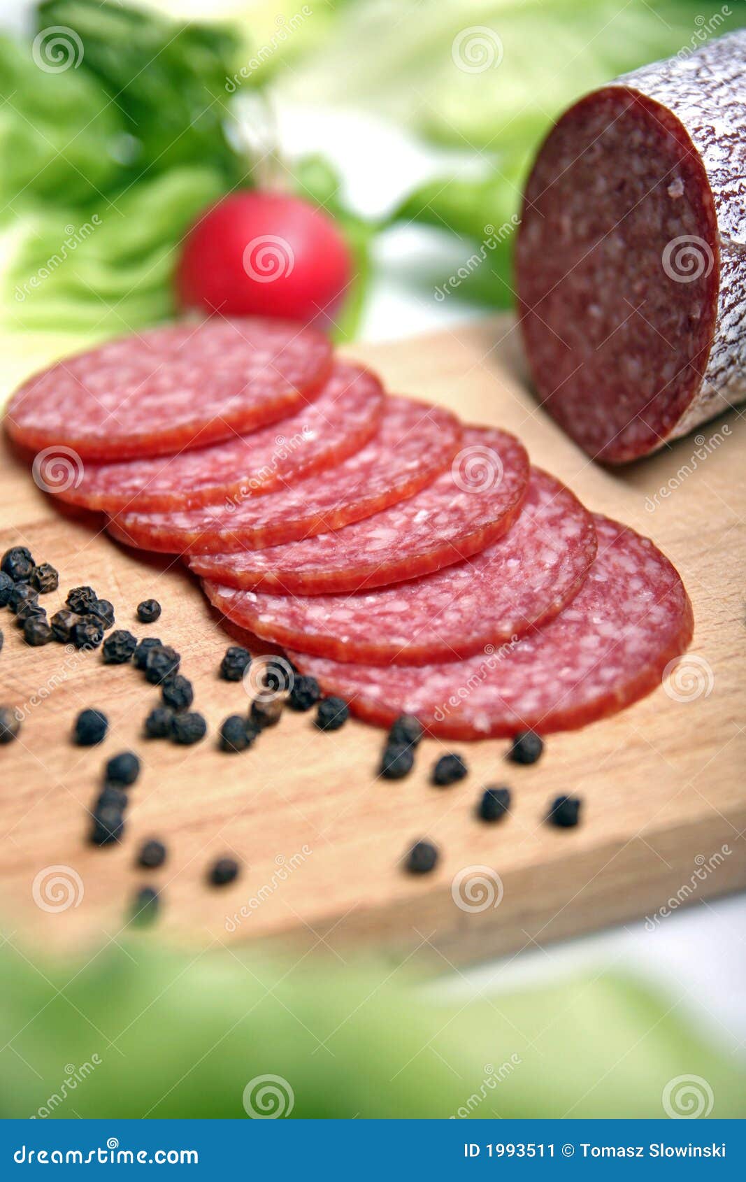 Salami sausage stock image. Image of fatty, closeup, food 1993511