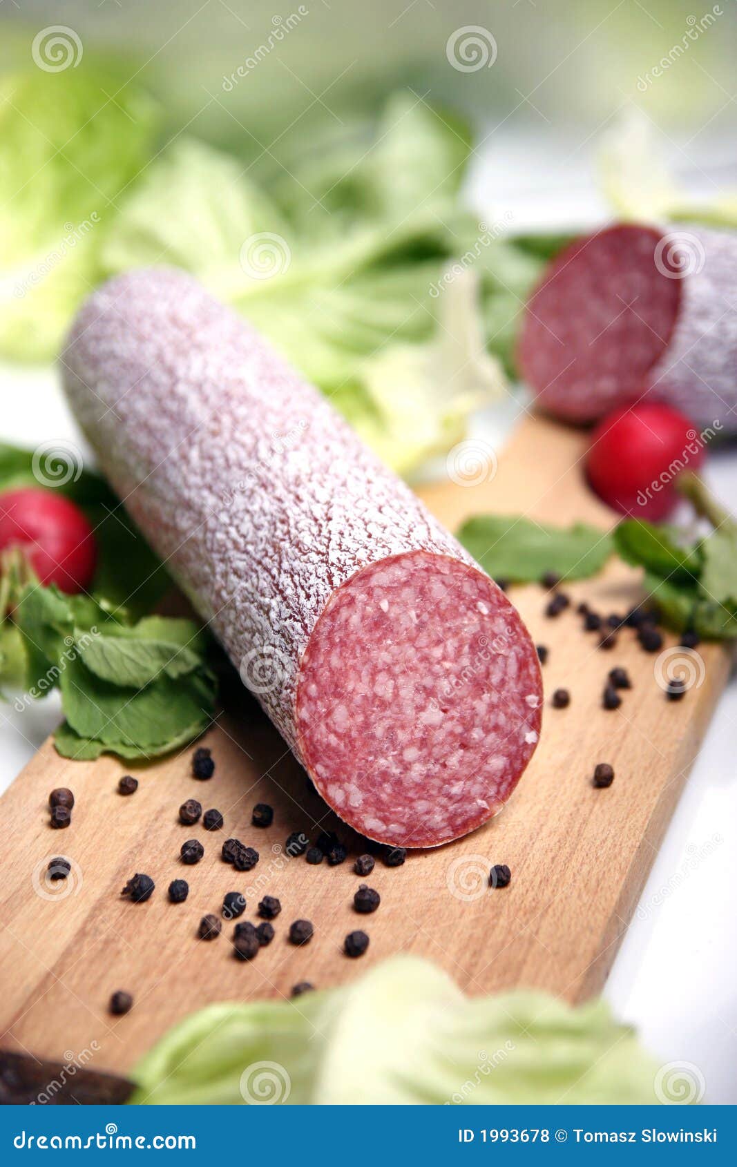 Salami sausage stock photo. Image of pork, genoa, food 1993678