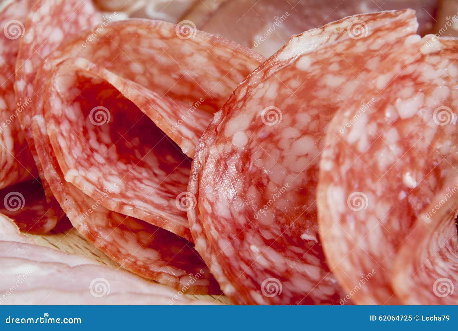 Salami Sausage and Ham Slices Stock Image Image of hardware, shot 62064725
