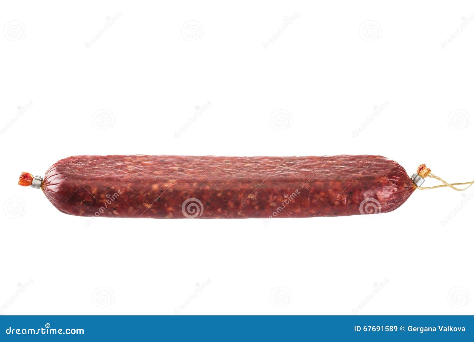 Salami or Sausage Packed Isolated Stock Image Image of industry